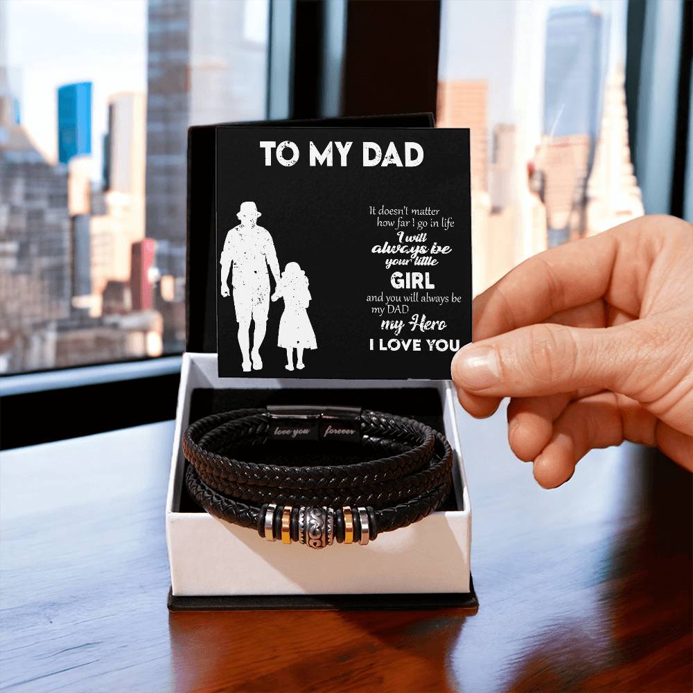 Men's Bracelet Custom Engraved Personalized Gift For Dad From Daughter - Kubby&Co Worldwide