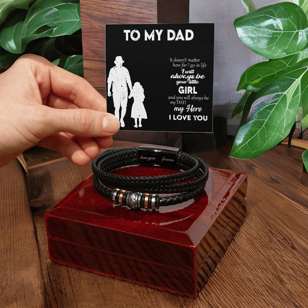 Men's Bracelet Custom Engraved Personalized Gift For Dad From Daughter - Kubby&Co Worldwide