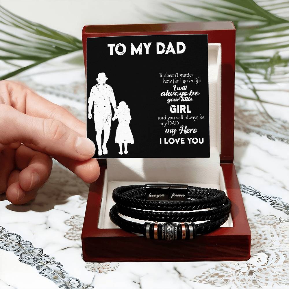 Men's Bracelet Custom Engraved Personalized Gift For Dad From Daughter - Kubby&Co Worldwide