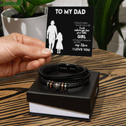 Men's Bracelet Custom Engraved Personalized Gift For Dad From Daughter - Kubby&Co Worldwide