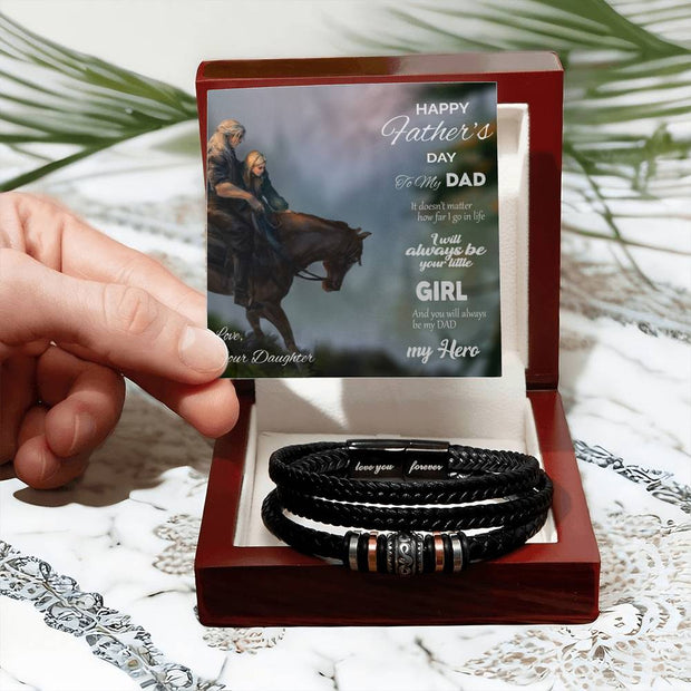 Men's Bracelet Custom Engraved Personalized Gift For Dad My Hero - Kubby&Co Worldwide