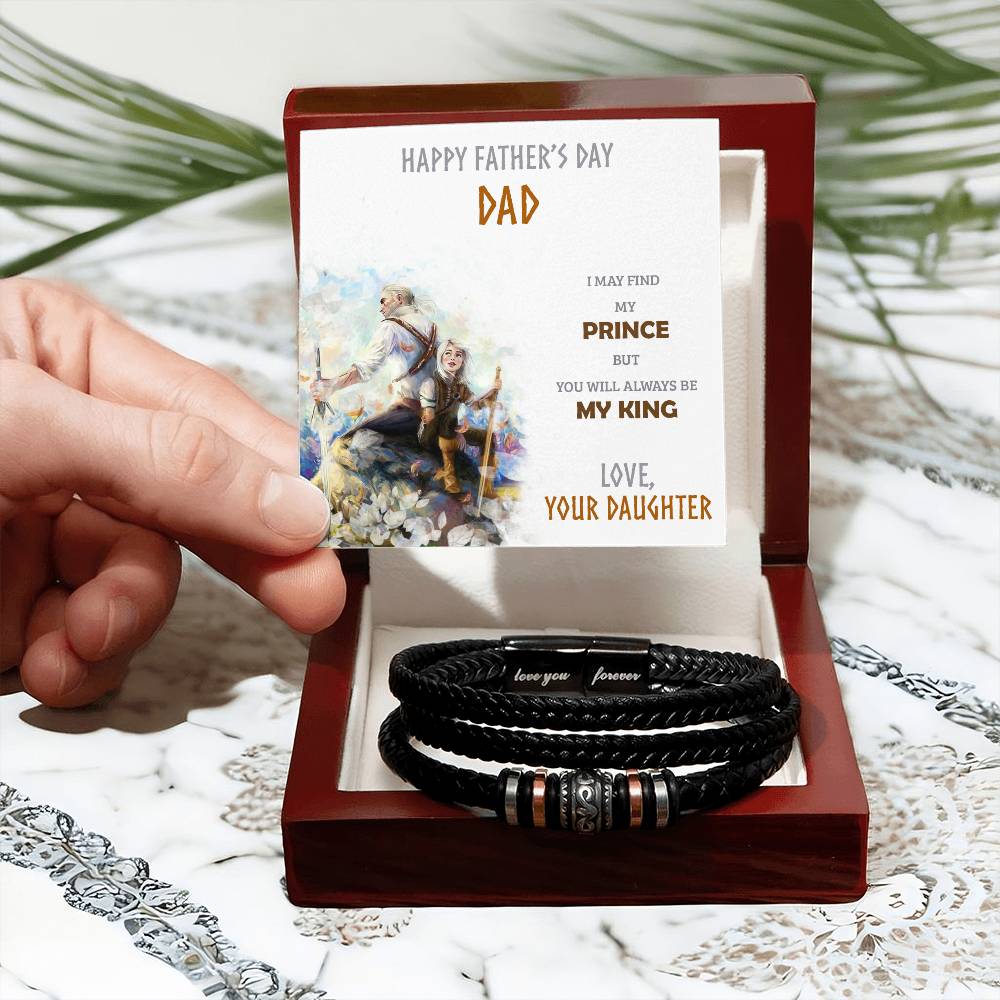 Men's Bracelet Custom Engraved Personalized Gift For Dad My King - Kubby&Co Worldwide