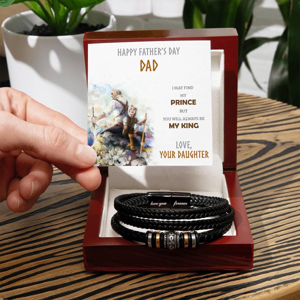 Men's Bracelet Custom Engraved Personalized Gift For Dad My King - Kubby&Co Worldwide