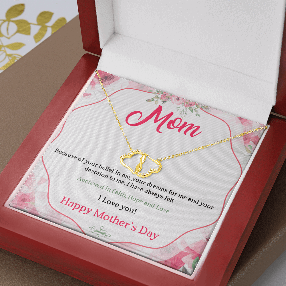 Gold Necklace, 18 Diamonds, Daughter Happy Mother's Day, Mom - Kubby&Co Worldwide