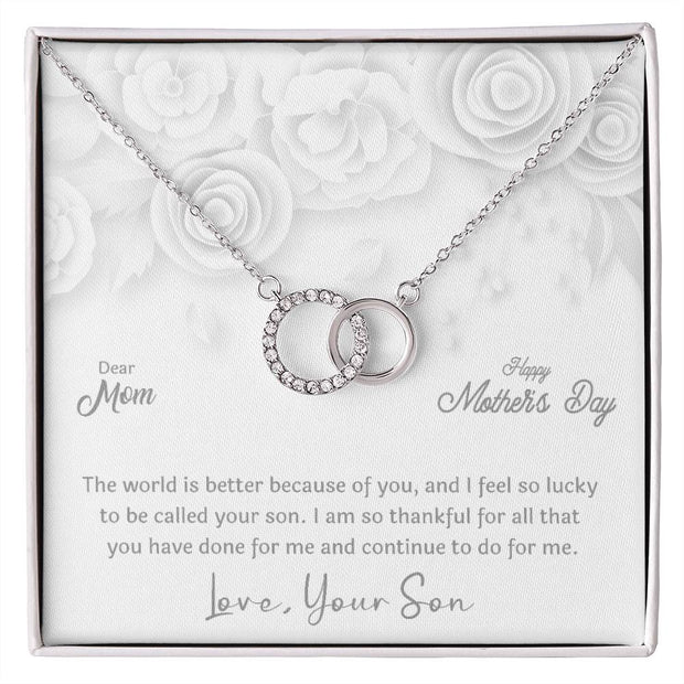 Mother's Day With Love, The Perfect Pair Necklace, Thankful From Son - Kubby&Co Worldwide