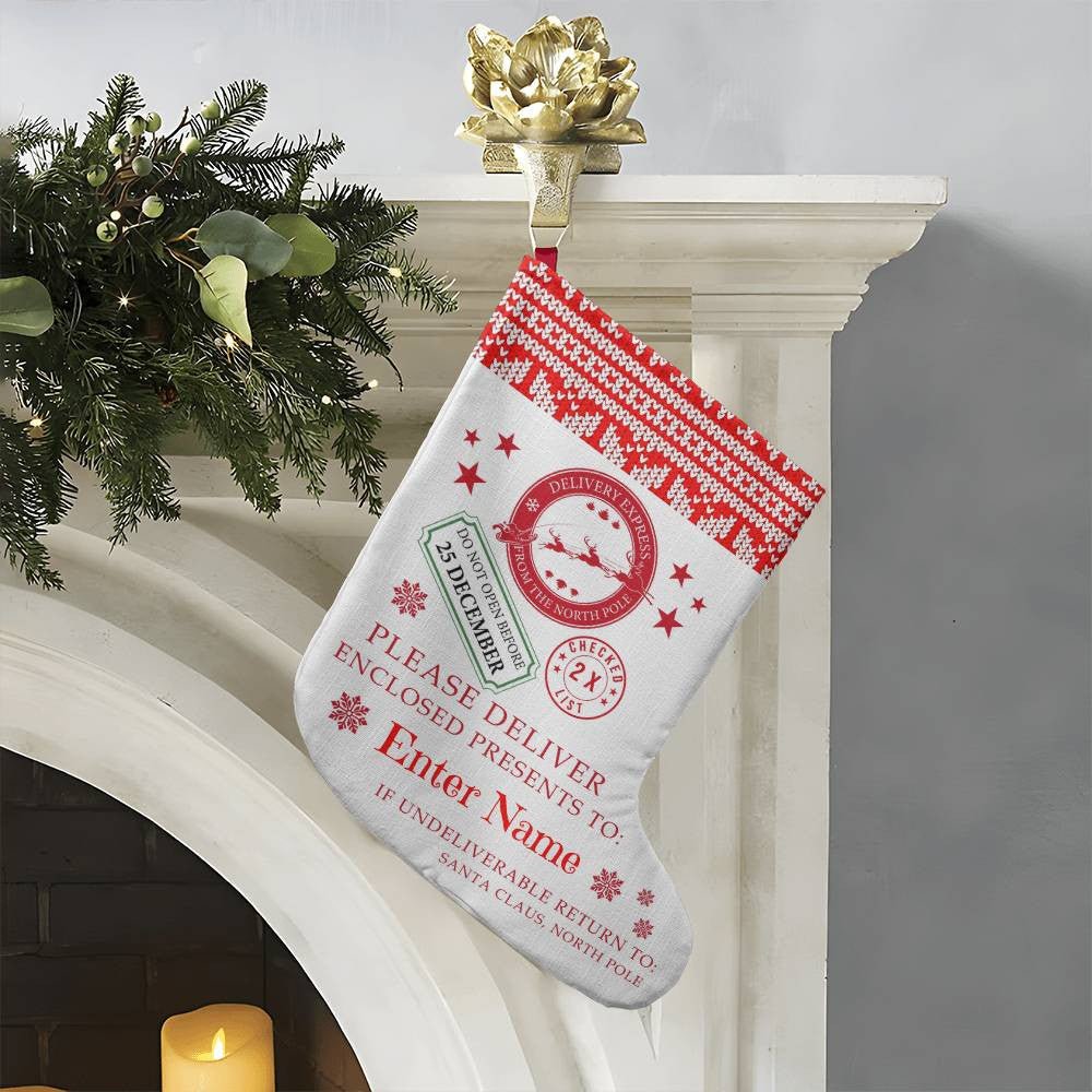 Personalized, Giant Holiday Stocking Hanger, Delivery Express - Kubby&Co Worldwide