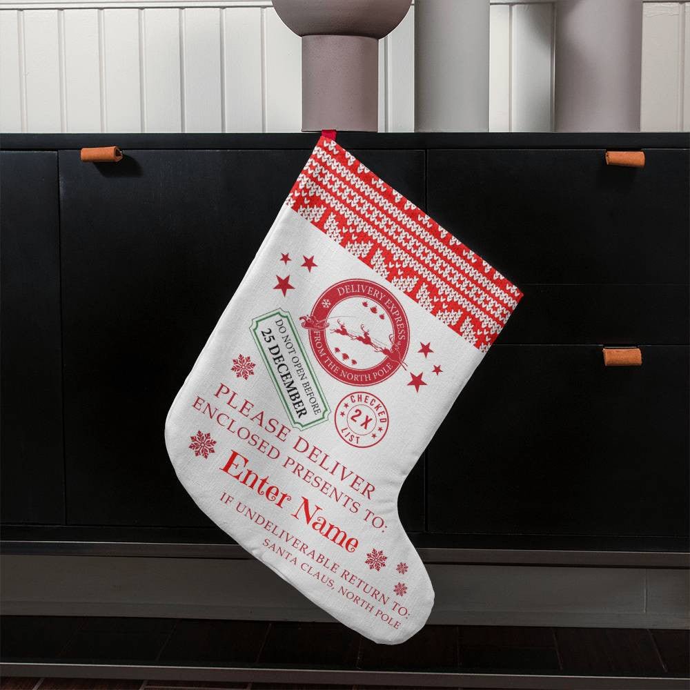 Personalized, Giant Holiday Stocking Hanger, Delivery Express - Kubby&Co Worldwide