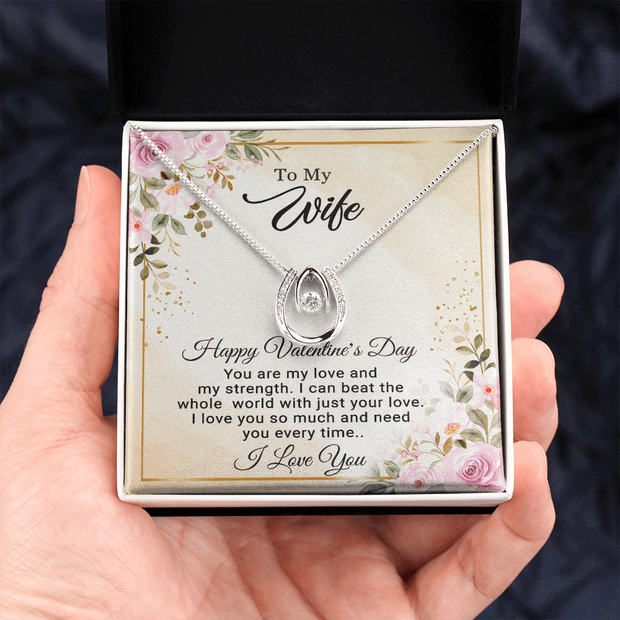 Gold Necklace, Personalized Message Card, To My Beautiful Wife - Kubby&Co Worldwide