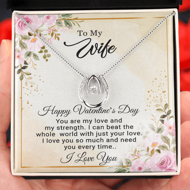 Gold Necklace, Personalized Message Card, To My Beautiful Wife - Kubby&Co Worldwide