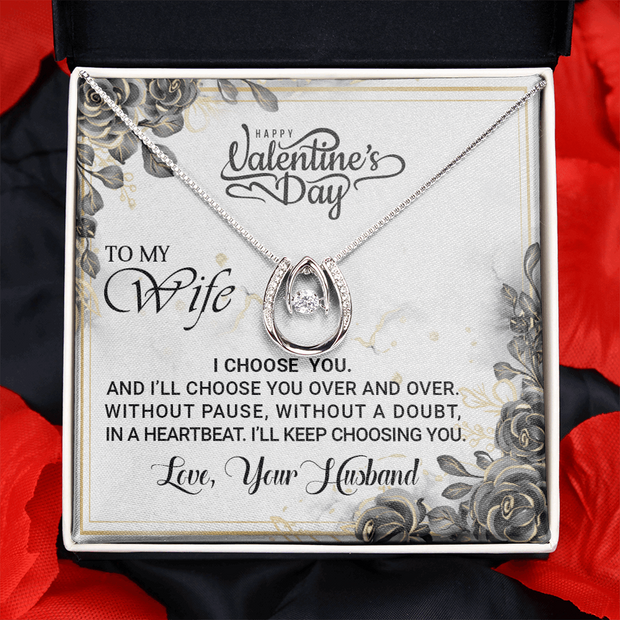 Gold Necklace, Personalized Message Card, To My Beautiful Wife - Kubby&Co Worldwide