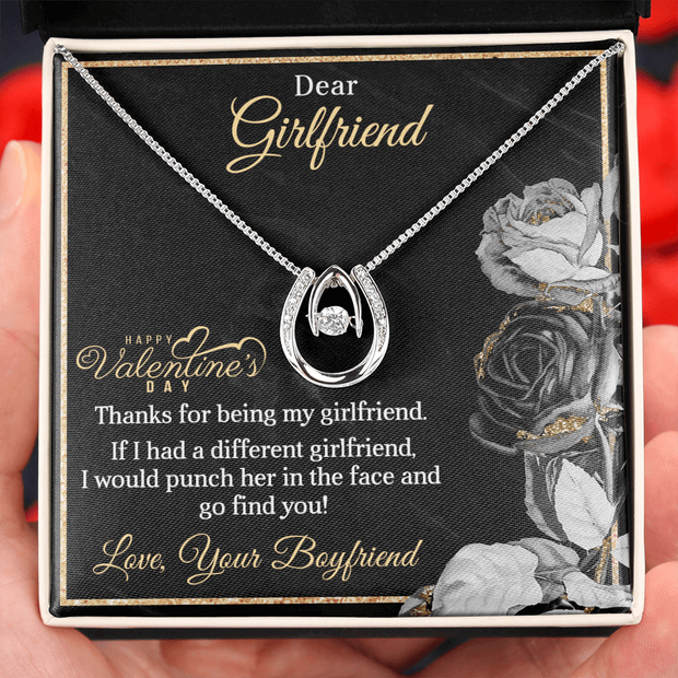 Gold Necklace, Personalized Message Card, My Girlfriend - Kubby&Co Worldwide