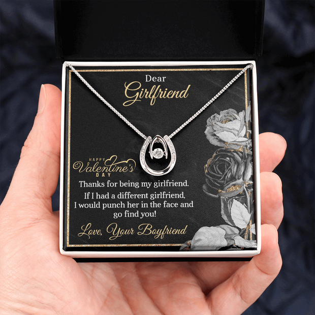 Gold Necklace, Personalized Message Card, My Girlfriend - Kubby&Co Worldwide