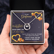 Gold Necklace, Personalized Message Card, To My Girlfriend - Kubby&Co Worldwide