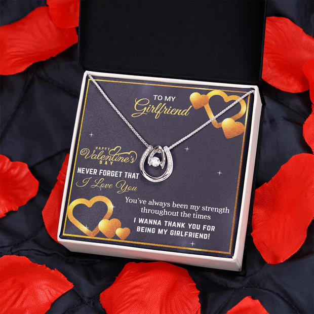 Gold Necklace, Personalized Message Card, To My Girlfriend - Kubby&Co Worldwide