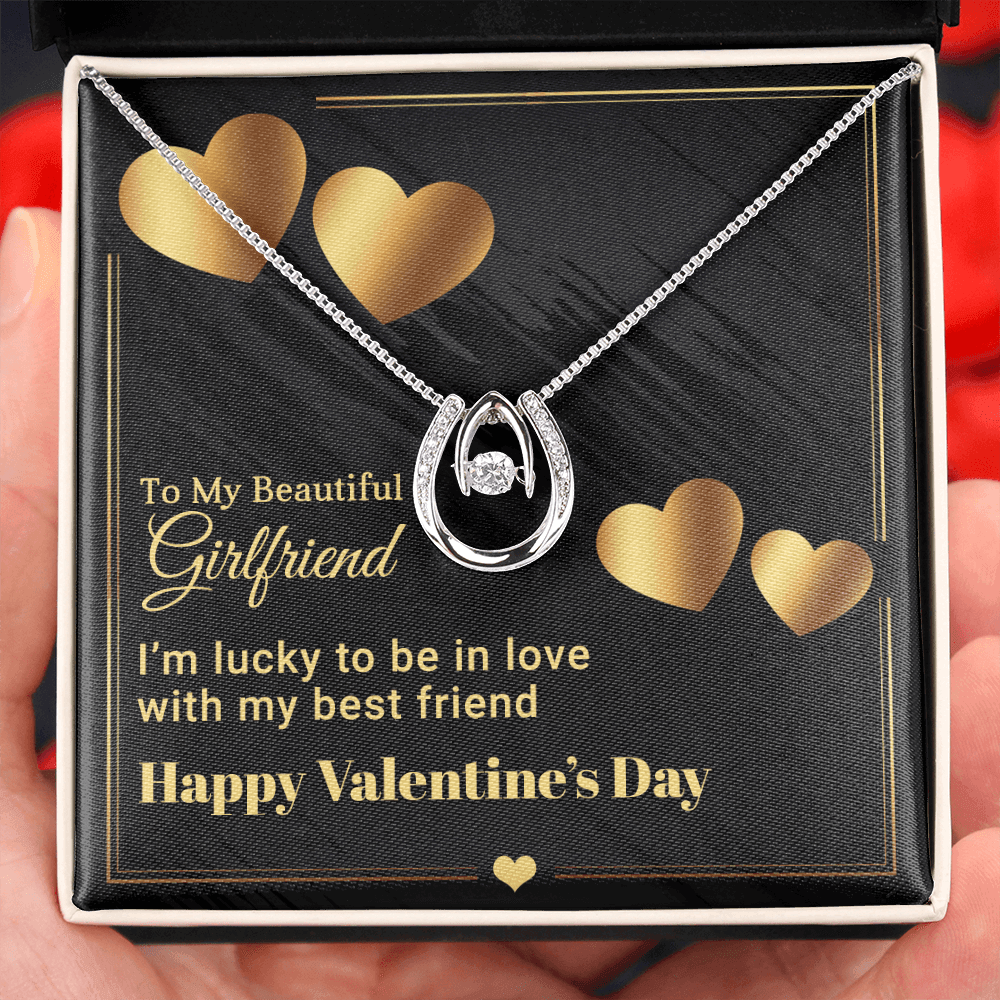 Gold Necklace, Personalized Message Card, To My Beautiful Girlfriend - Kubby&Co Worldwide