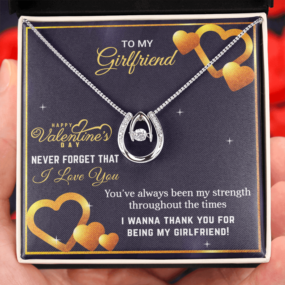 Gold Necklace, Personalized Message Card, To My Girlfriend - Kubby&Co Worldwide