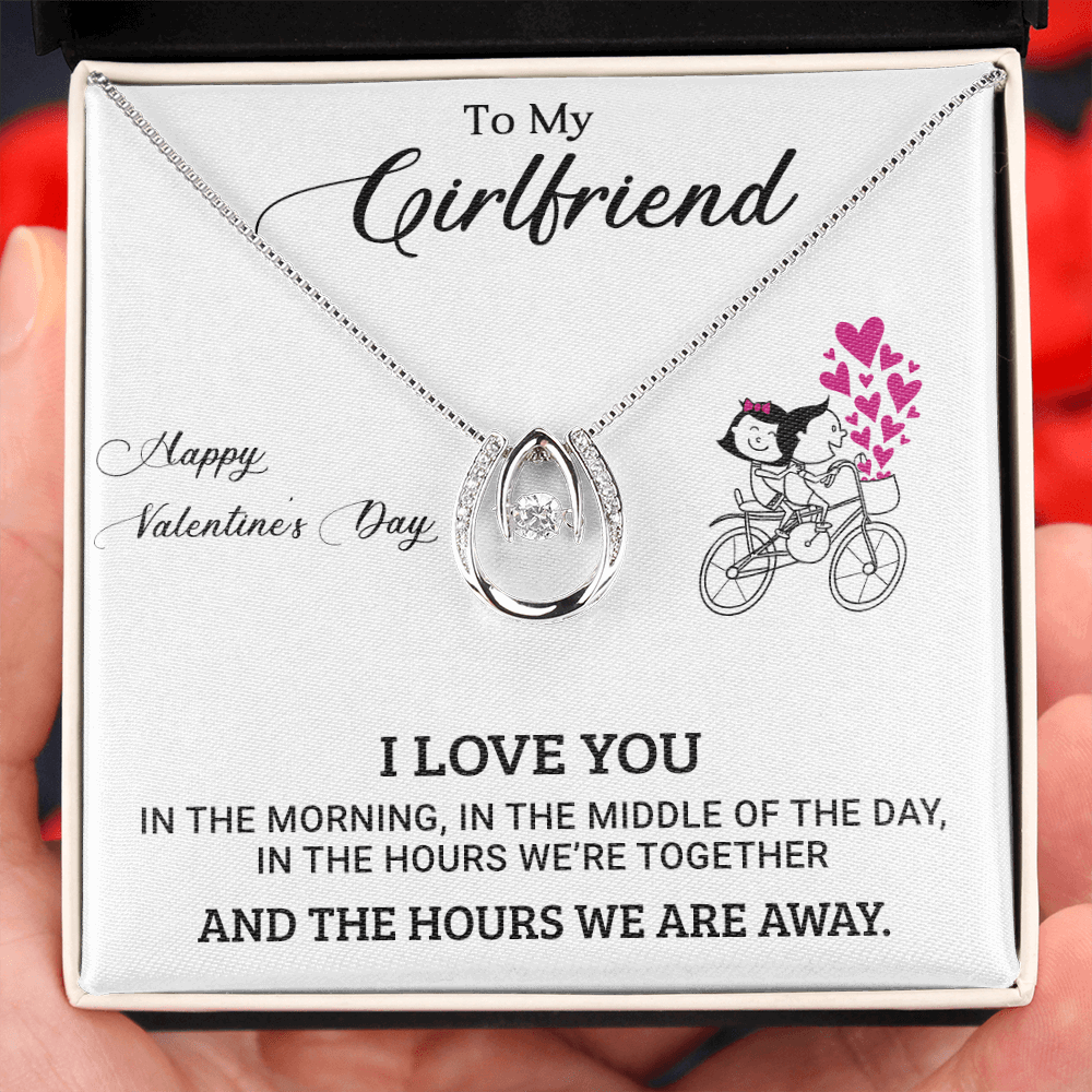 Gold Necklace, Message Card, My Valentine Girlfriend - Kubby&Co Worldwide