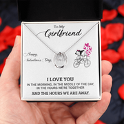 Gold Necklace, Message Card, My Valentine Girlfriend - Kubby&Co Worldwide