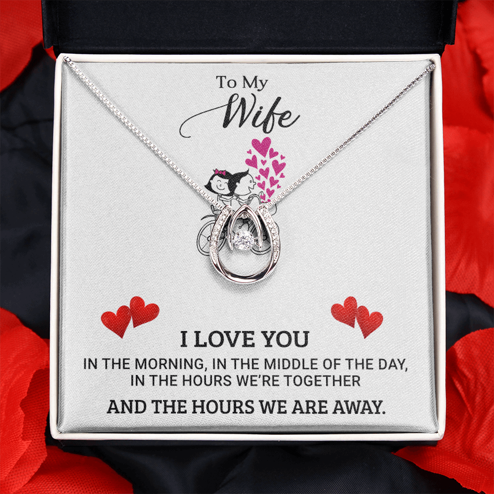 Gold Necklace, Personalized Message Card, To My Beautiful Wife - Kubby&Co Worldwide