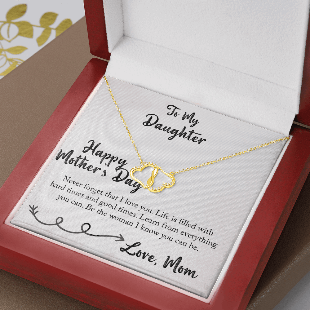 Gold Necklace, 18 Diamonds, Daughter Happy Mother's Day, Mom - Kubby&Co Worldwide