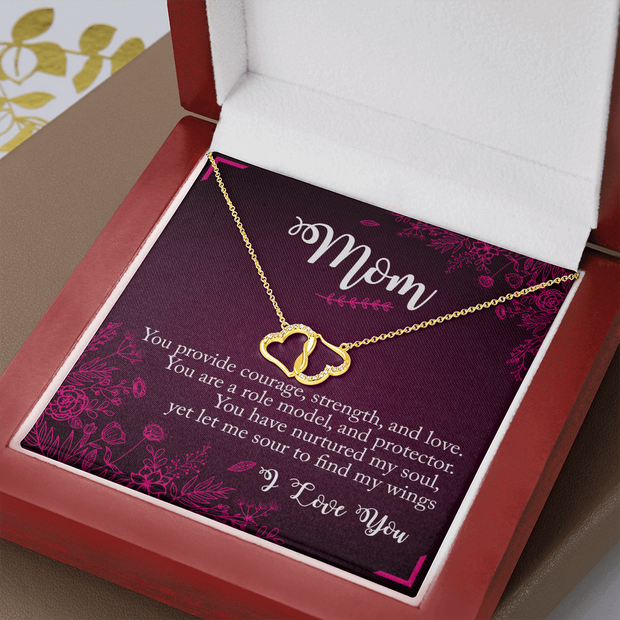 Gold Necklace, 18 Diamonds, Mom You Bring, Courage and Strength - Kubby&Co Worldwide