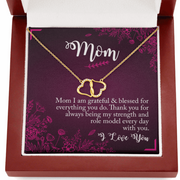 Gold Necklace, 18 Diamonds, Mom I Am Grateful and Blessed - Kubby&Co Worldwide