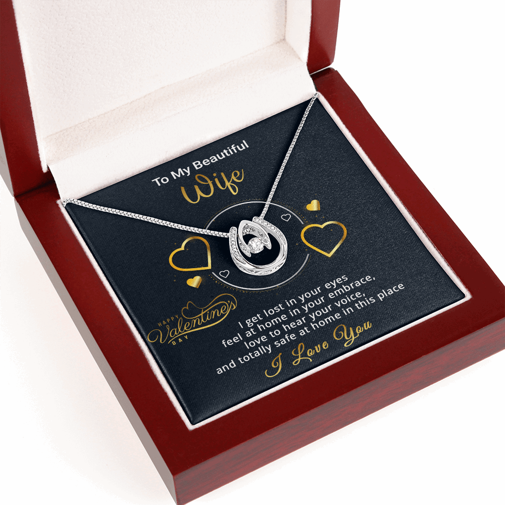 Gold Necklace, Personalized Message Card, To My Beautiful Wife - Kubby&Co Worldwide