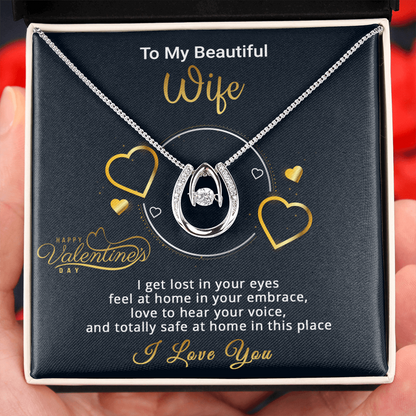 Gold Necklace, Personalized Message Card, To My Beautiful Wife - Kubby&Co Worldwide