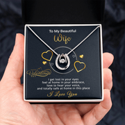 Gold Necklace, Personalized Message Card, To My Beautiful Wife - Kubby&Co Worldwide