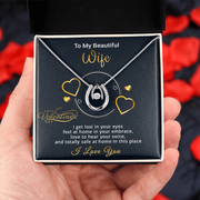 Gold Necklace, Personalized Message Card, To My Beautiful Wife - Kubby&Co Worldwide