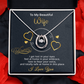 Gold Necklace, Personalized Message Card, To My Beautiful Wife - Kubby&Co Worldwide