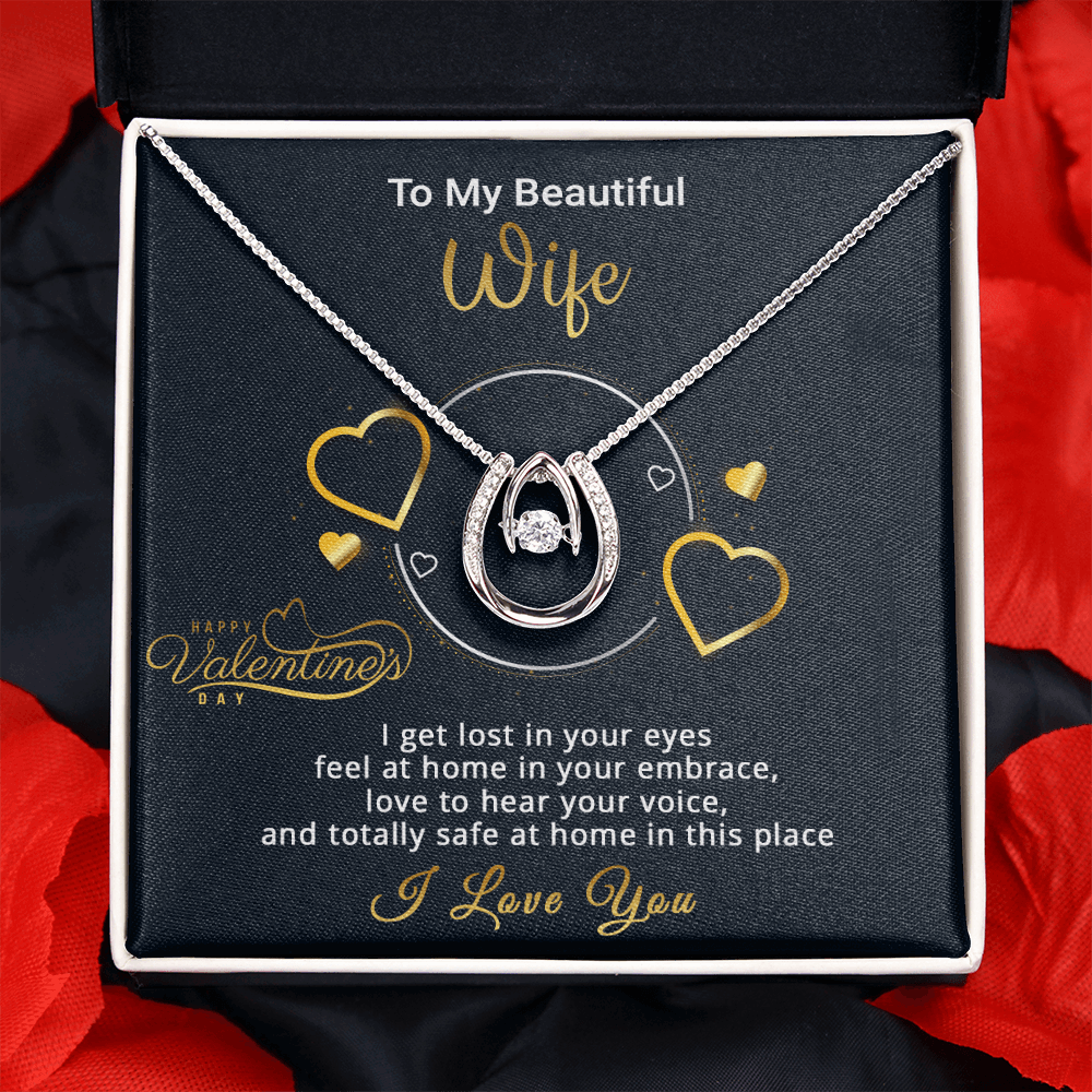 Gold Necklace, Personalized Message Card, To My Beautiful Wife - Kubby&Co Worldwide