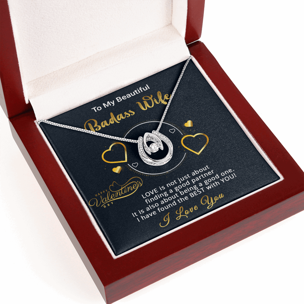 Gold Necklace, Personalized Message Card, To My Badass Wife - Kubby&Co Worldwide