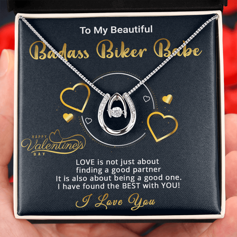 Gold Necklace, Personalized Card, To My Badass Biker Babe - Kubby&Co Worldwide