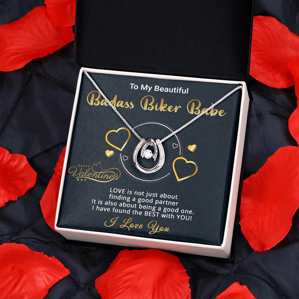 Gold Necklace, Personalized Card, To My Badass Biker Babe - Kubby&Co Worldwide