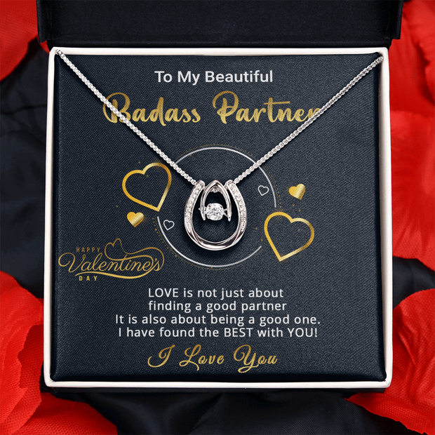 Gold Necklace, Personalized Message Card, To My Badass Partner - Kubby&Co Worldwide