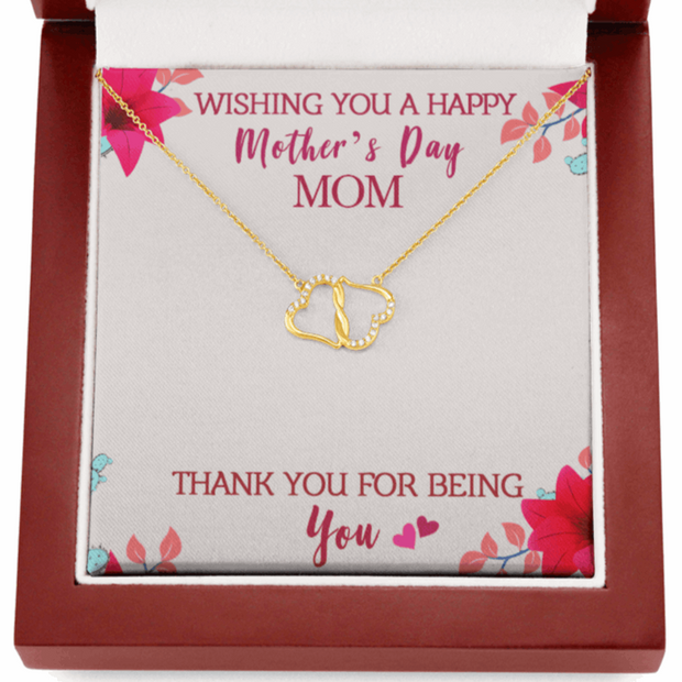 Gold Necklace, 18 Diamonds, Happy Mother's Day, Just Be You - Kubby&Co Worldwide