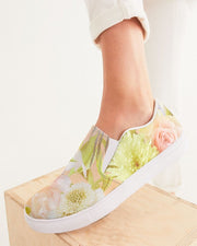 Women's Slip - On Canvas Shoe, Custom Design, Floral Bliss - Kubby&Co Worldwide