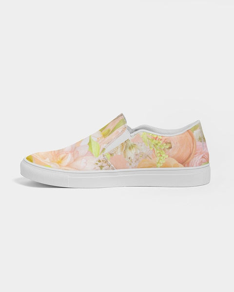 Women's Slip-On Canvas Shoe, Custom Design, Floral Bliss - Kubby&Co Worldwide