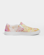 Women's Slip - On Canvas Shoe, Custom Design, Pink Floral Bliss - Kubby&Co Worldwide