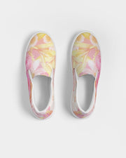 Women's Slip - On Canvas Shoe, Custom Design, Pink Floral Bliss - Kubby&Co Worldwide