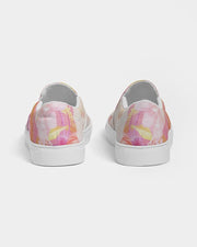 Women's Slip - On Canvas Shoe, Custom Design, Pink Floral Bliss - Kubby&Co Worldwide