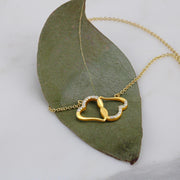 Gold Necklace, 18 Diamonds, My Gorgeous Wife Hand In Hand - Kubby&Co Worldwide