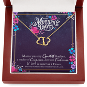 Gold Necklace, 18 Diamonds, Mother's Day, Greatest Teacher - Kubby&Co Worldwide