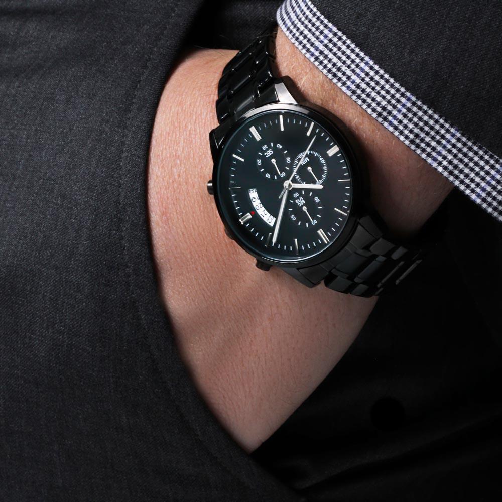 Chronograph Watch, Quartz Movement, Daddy Stay Safe - Kubby&Co Worldwide