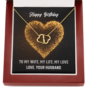 Gold Necklace, 18 Diamonds, Happy Birthday My Darling Wife - Kubby&Co Worldwide