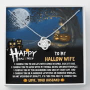 Gold Necklace, Happy Halloween My Wife, Love Knot - Kubby&Co Worldwide