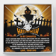 Gold Necklace, Happy Halloween Daughter, Love Dad - Kubby&Co Worldwide