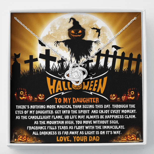 Gold Necklace, Happy Halloween Daughter, Love Dad - Kubby&Co Worldwide