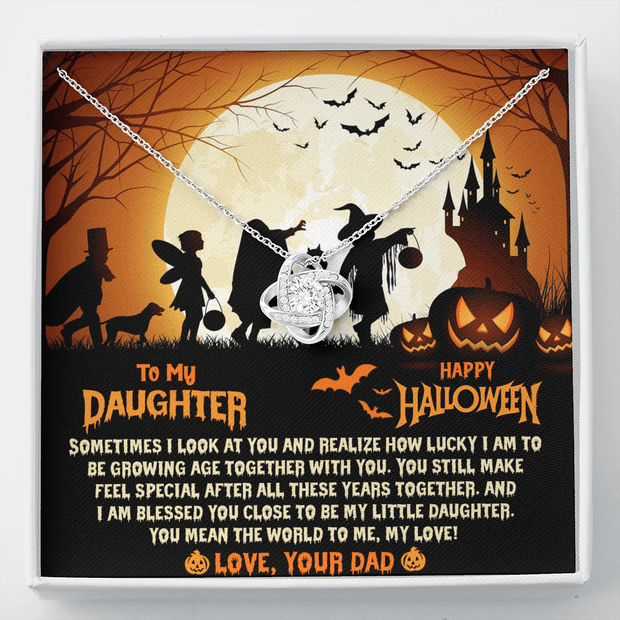 Gold Necklace, Happy Halloween My Daughter, Love Dad - Kubby&Co Worldwide